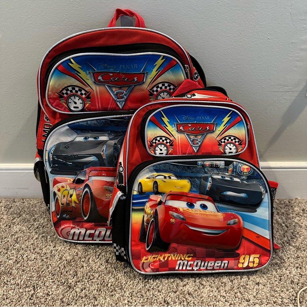 Cars Kids Backpack Set - Red